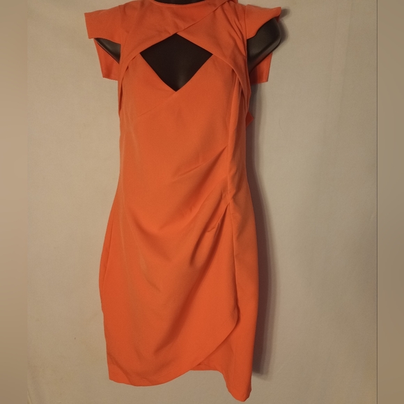 Rise of Dawn Women's Size Large Orange Bodycon Mini Dress - Picture 1 of 7